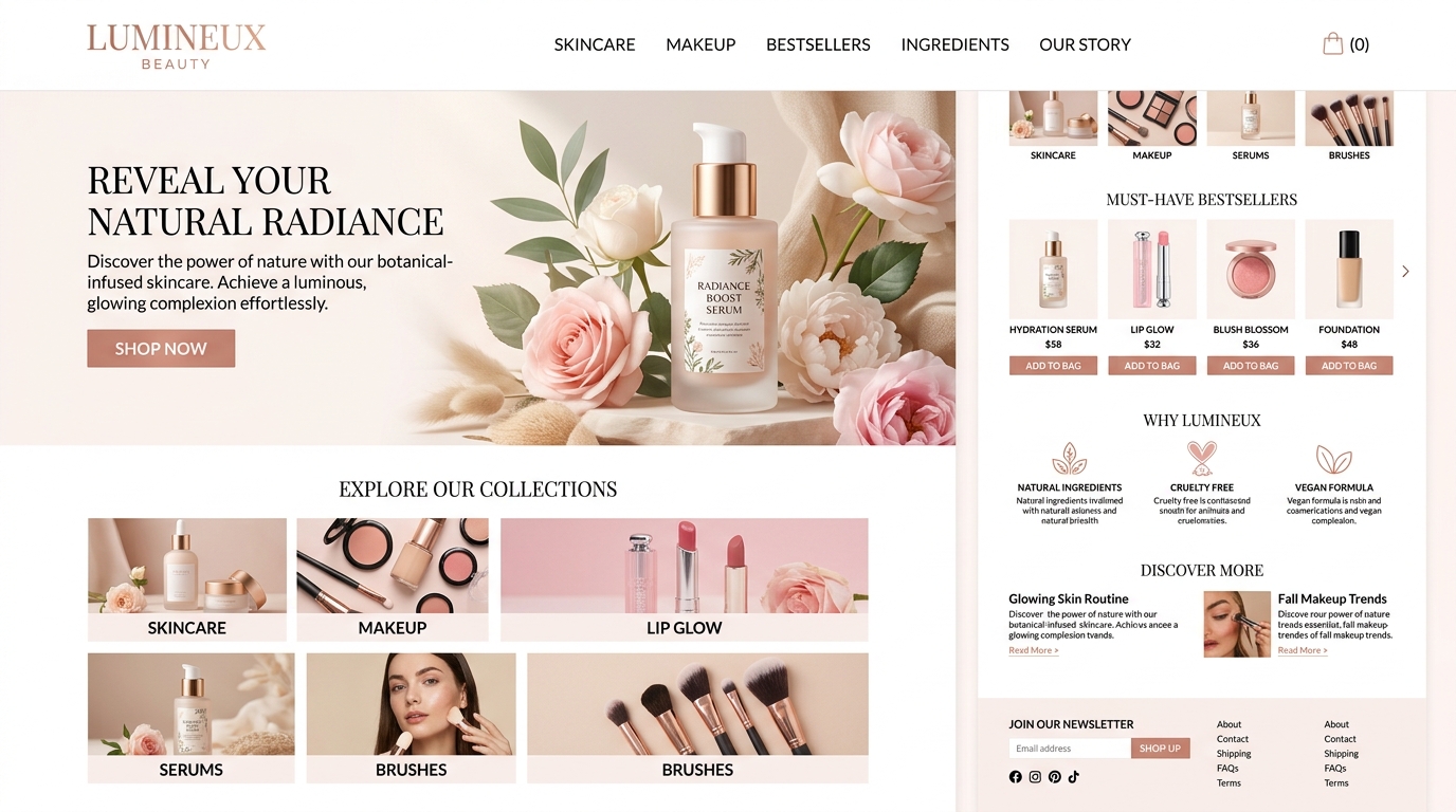 Beauty & Cosmetics Web Design